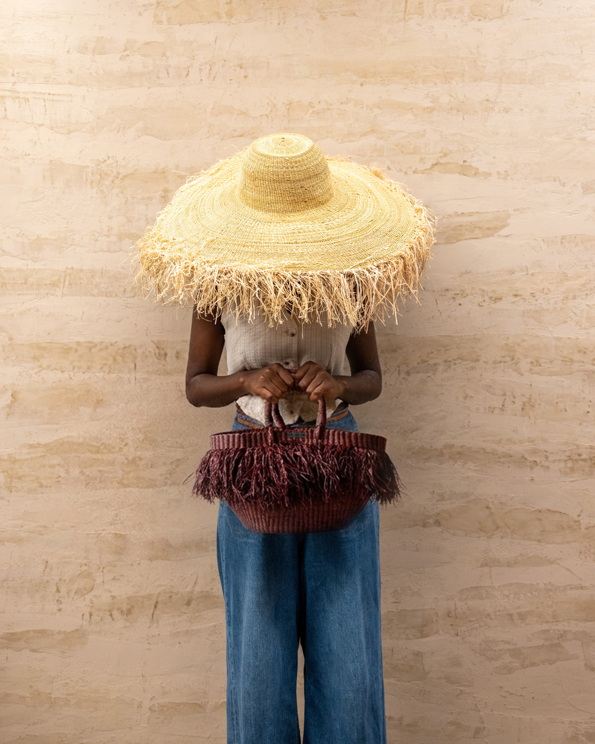 Maroon Fringe Bag