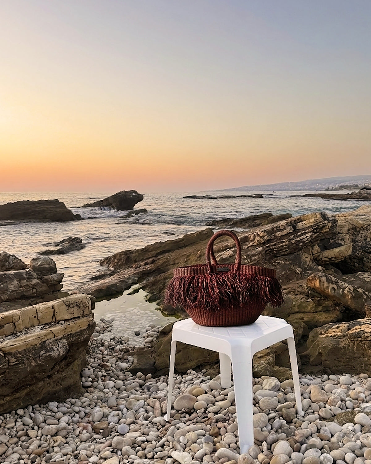 Maroon Fringe Bag