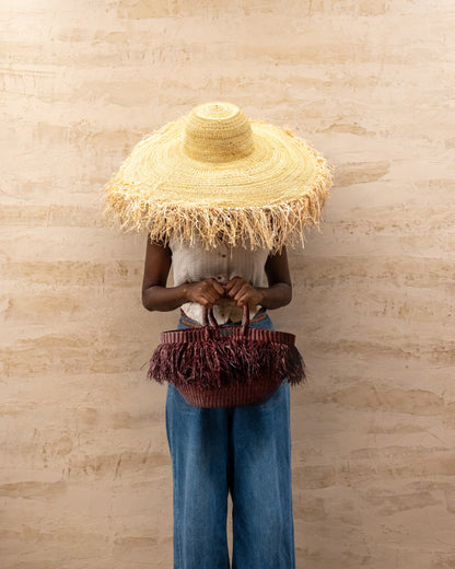 Maroon Fringe Bag
