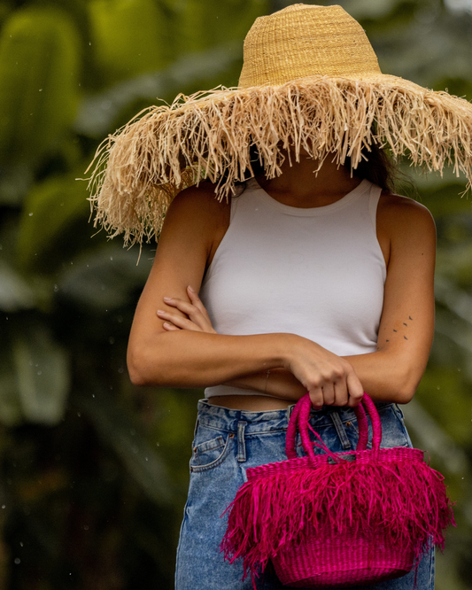 Hot Pink Fringe Bag