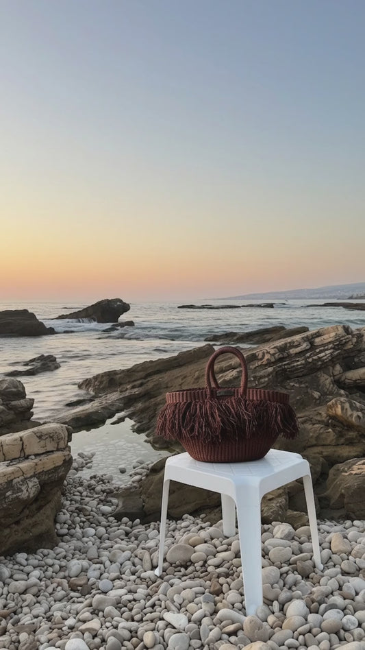 Maroon Fringe Bag